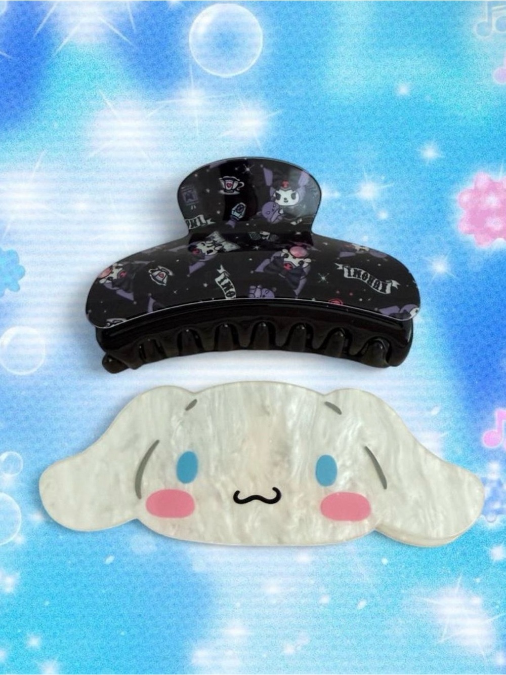 Sanrio Cinnamoroll and Kuromi hair clips